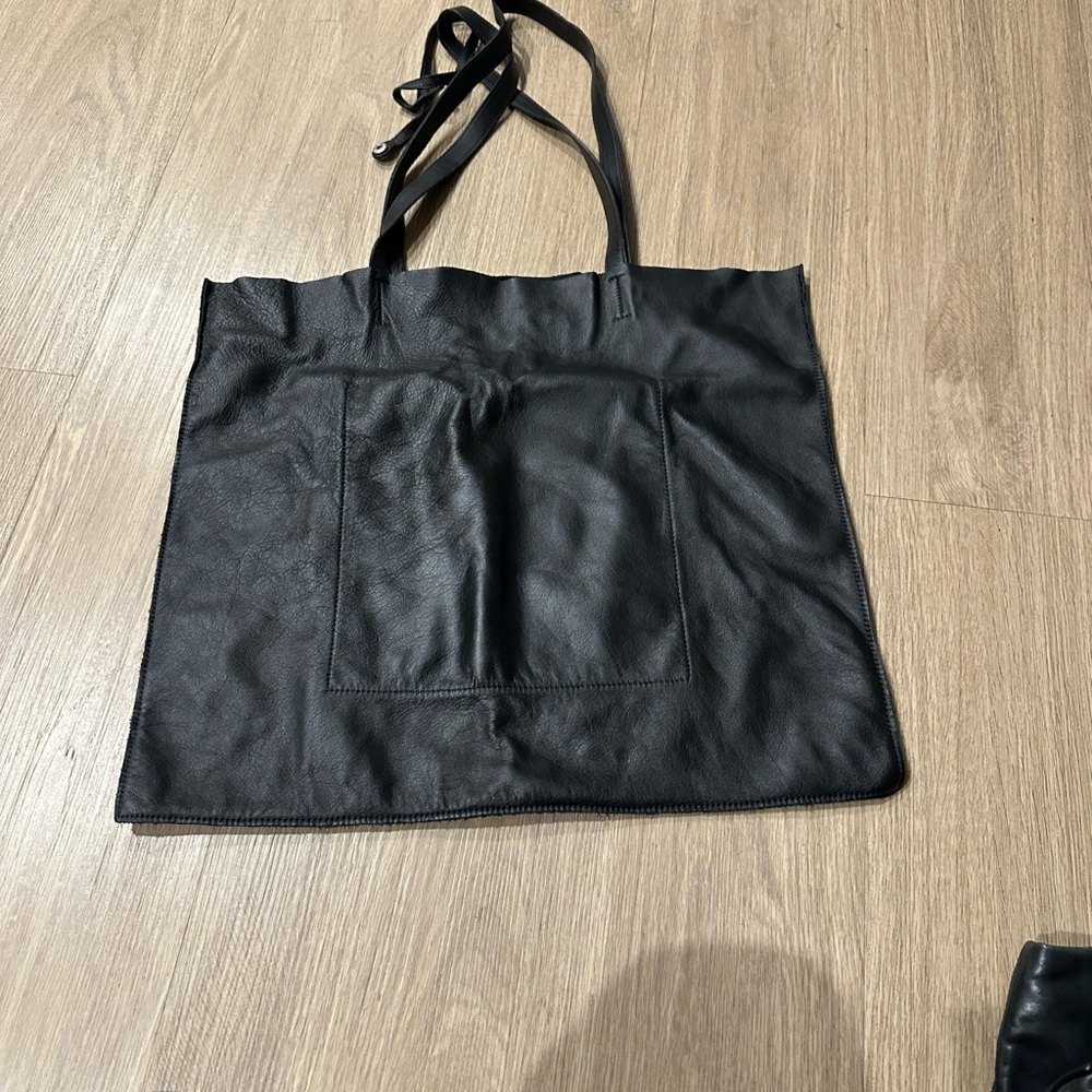 Eileen Fisher Black Leather Shoulder Bag